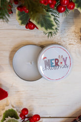 Lattina tonda con CANDELA DI CERA DIAM. 7,5