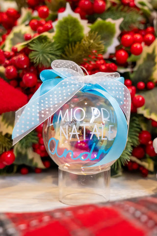 PALLINA NATALE DIAM. 10 IN VETRO TRASPARENTE - Primo Natale