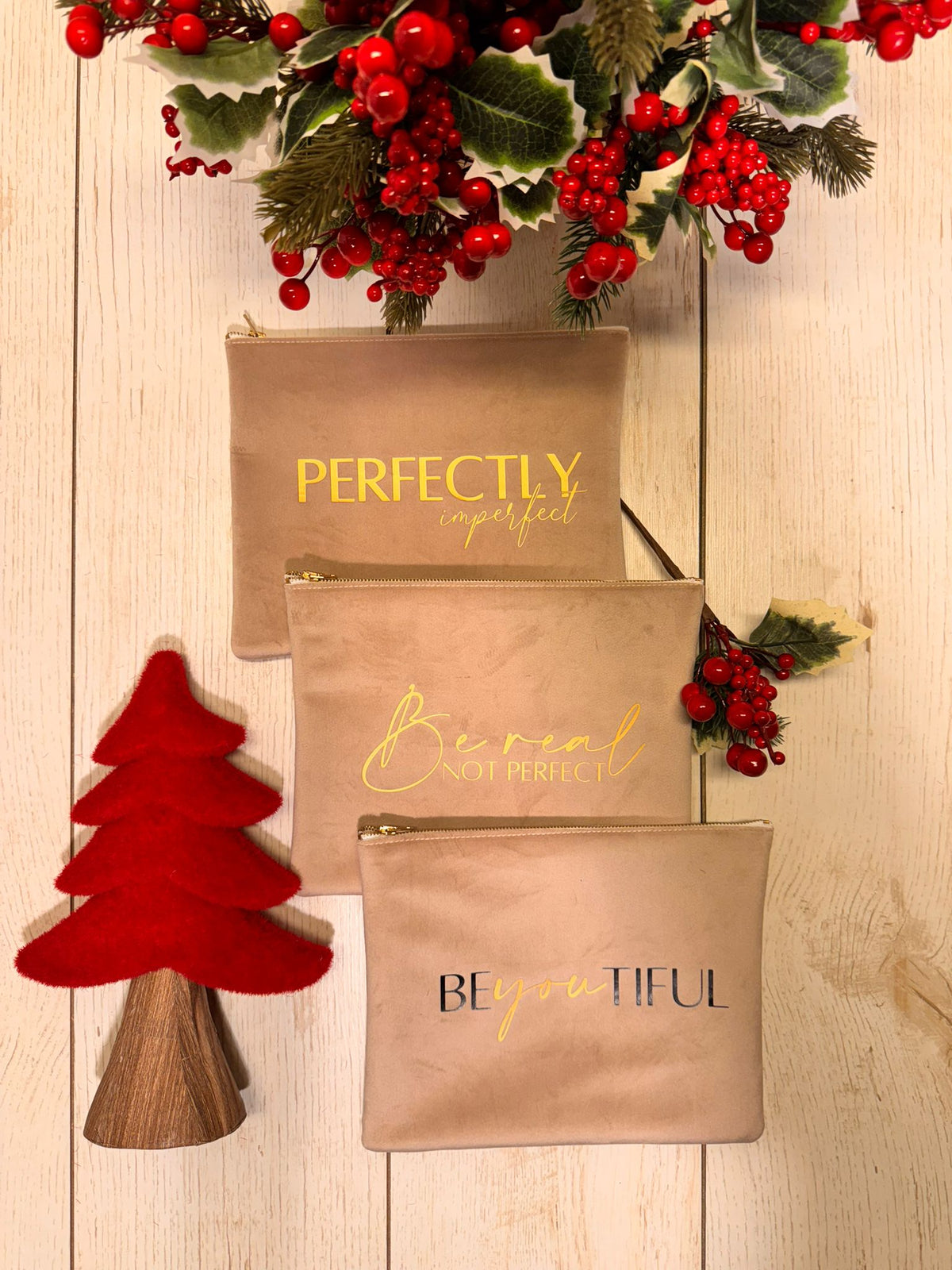 Borsetta in velluto Tortora