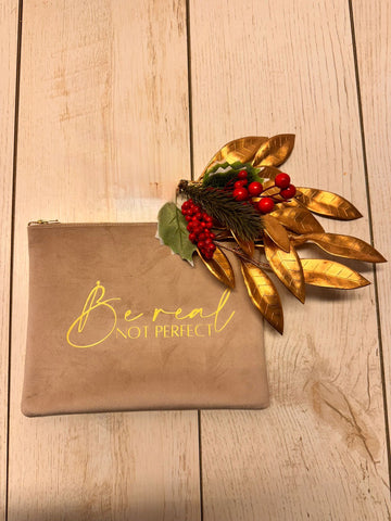 Borsetta in velluto Tortora