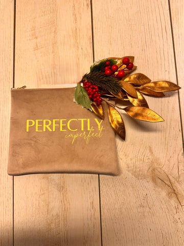 Borsetta in velluto Tortora